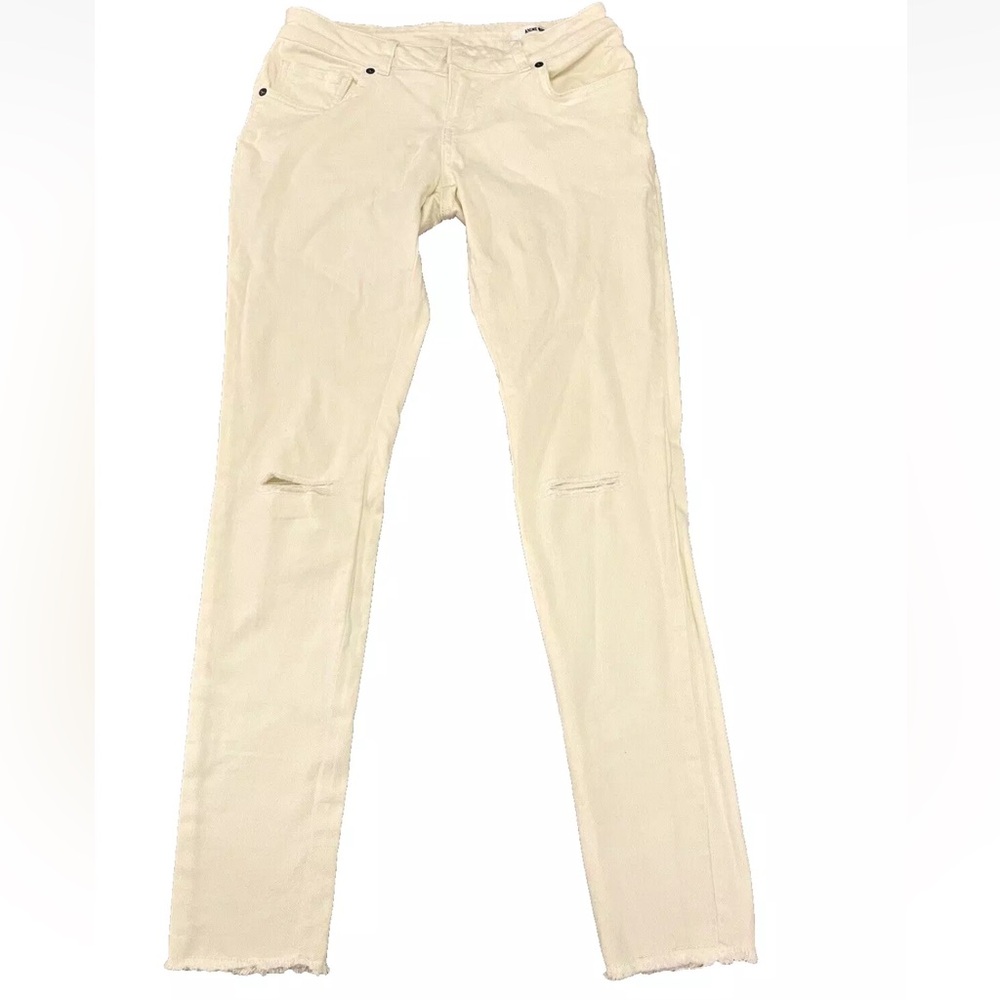 ANINE BING White Stretch Distressed Denim Pant- 26